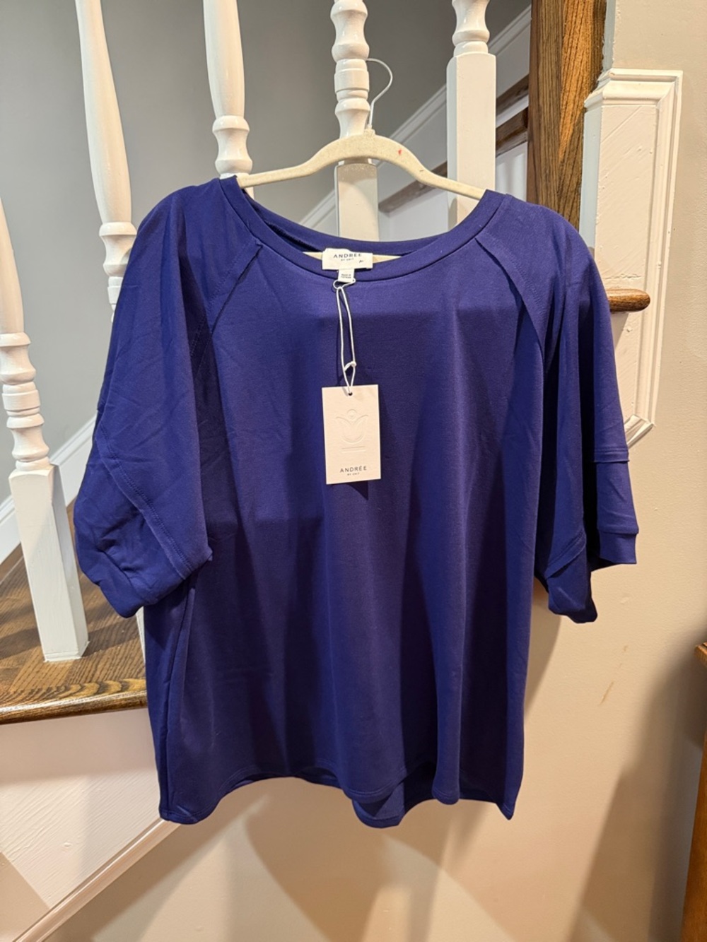 Andree Purple-Blue Short Sleeve Relaxed Tee